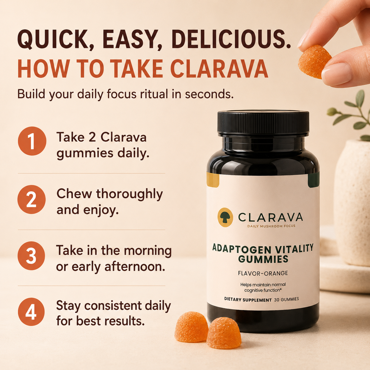 Clarava™ Mushroom Focus Gummies